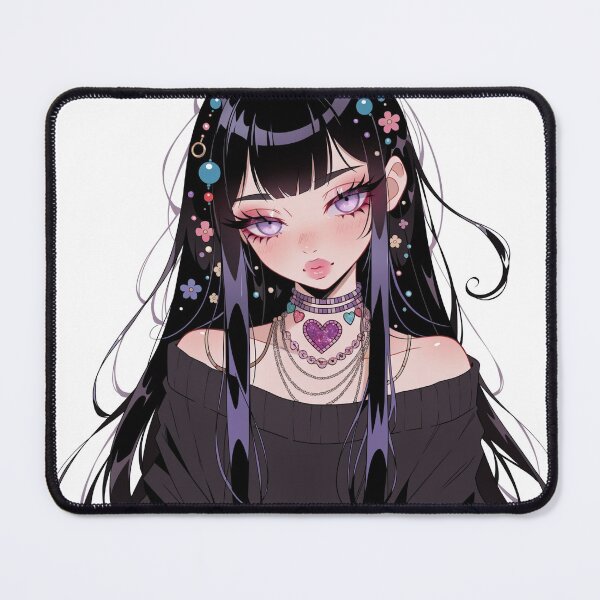 Item preview, Pastel Goth Anime Girl Dark Kawaii Portrait Art designed and sold by HeyChickasClubX.