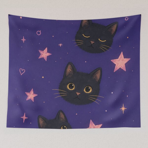 Item preview, Black Cats Celestial Stars iPhone Case | Cute Black Cat Galaxy Phone Case Aesthetic Purple designed and sold by IconicDesignsXd.