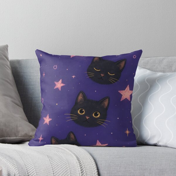 Item preview, Black Cats Celestial Stars iPhone Case | Cute Black Cat Galaxy Phone Case Aesthetic Purple designed and sold by IconicDesignsXd.
