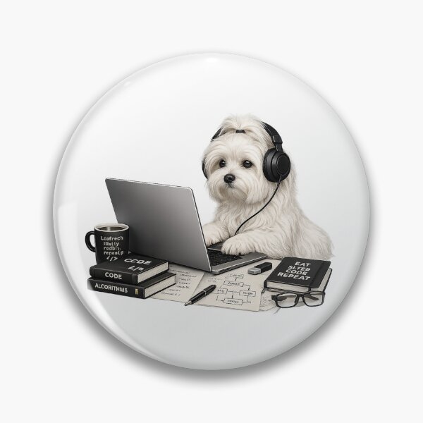 Item preview, Coding Maltese Dog – Realistic Bichon Maltese Programmer designed and sold by YamiSociety.
