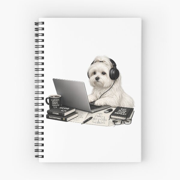 Item preview, Coding Maltese Dog – Realistic Bichon Maltese Programmer designed and sold by YamiSociety.