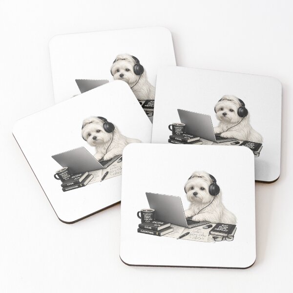 Item preview, Coding Maltese Dog – Realistic Bichon Maltese Programmer designed and sold by YamiSociety.