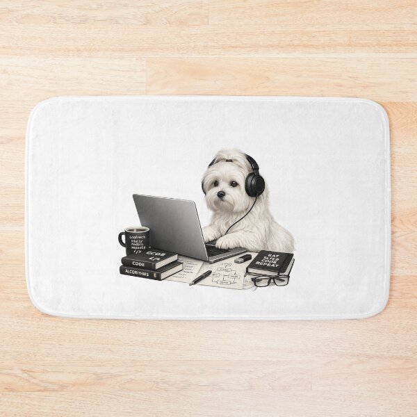 Item preview, Coding Maltese Dog – Realistic Bichon Maltese Programmer designed and sold by YamiSociety.