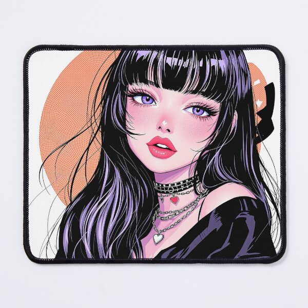 Item preview, Glam Pastel Goth Anime Girl Purple Eyes Portrait designed and sold by HeyChickasClubX.