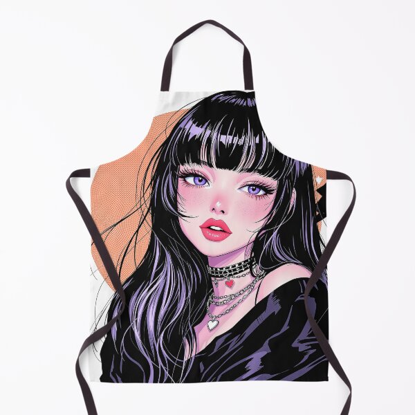 Item preview, Glam Pastel Goth Anime Girl Purple Eyes Portrait designed and sold by HeyChickasClubX.