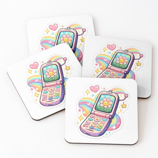Item preview, Cute Retro Flip Phone Aesthetic Sticker Y2K Flip Phone Rainbow Cute Design Kawaii Old Phone Pastel Aesthetic designed and sold by Jyotisima8929.