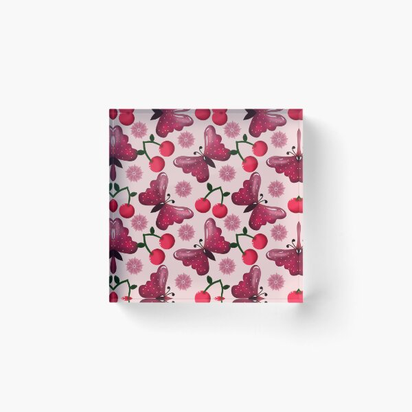 Item preview, Cherry Butterfly Kawaii Seamless Pattern designed and sold by HopeAndHustle.