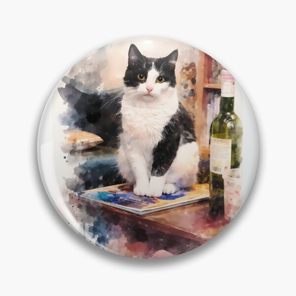 Artikelvorschau, Katze auf einem Tisch mit Wein entworfen und verkauft von cuprum.