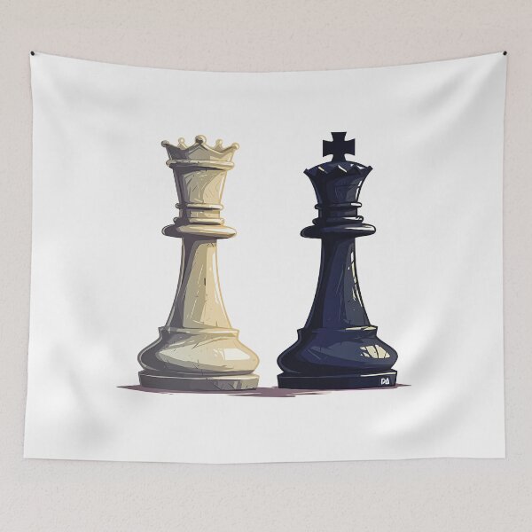 Item preview, Chess King and Queen Strategy Illustration Minimalist Game Art designed and sold by DesignArtist.ia.