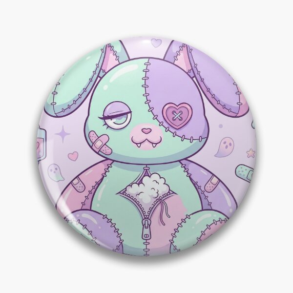 Item preview, Pastel Creepy Bunny Plush Kawaii Goth Toy Art designed and sold by HeyChickasClubX.