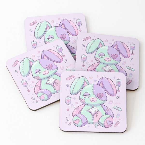 Item preview, Pastel Creepy Bunny Plush Kawaii Goth Toy Art designed and sold by HeyChickasClubX.