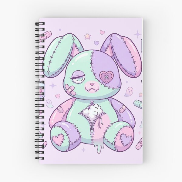 Item preview, Pastel Creepy Bunny Plush Kawaii Goth Toy Art designed and sold by HeyChickasClubX.