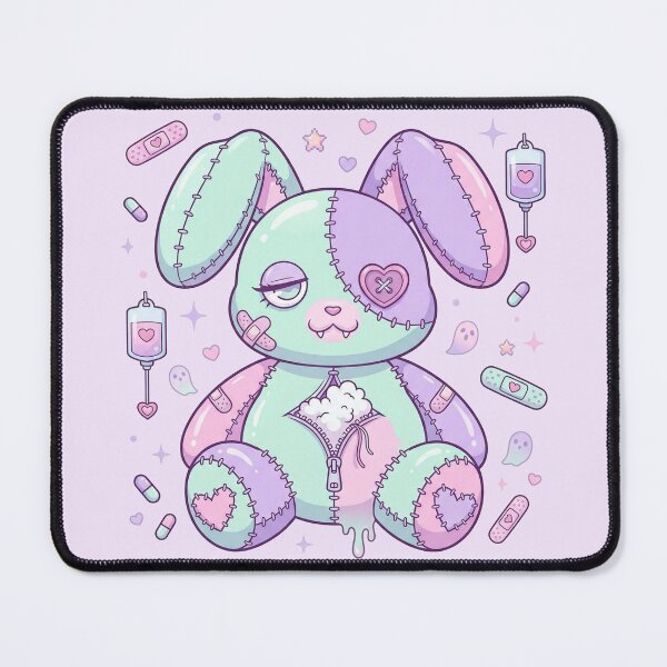 Item preview, Pastel Creepy Bunny Plush Kawaii Goth Toy Art designed and sold by HeyChickasClubX.