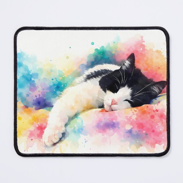 Item preview, Cat Sleeping in Colorful Splashes designed and sold by cuprum.