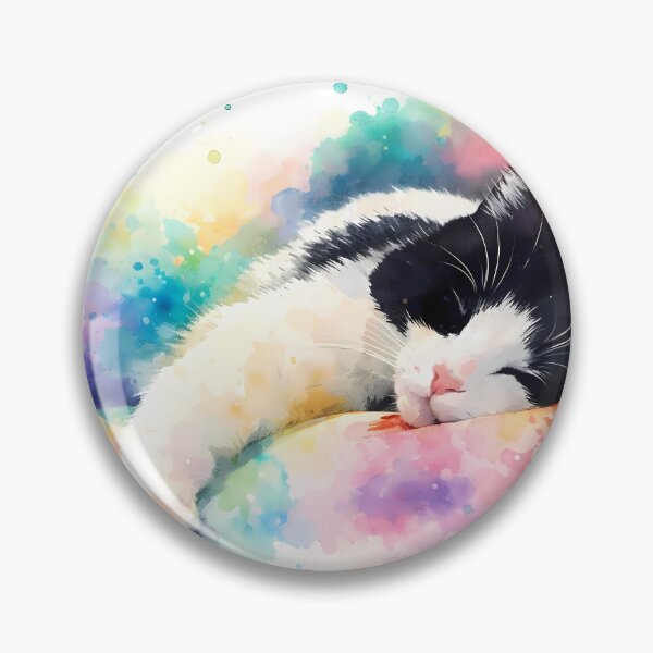 Item preview, Cat Sleeping in Colorful Splashes designed and sold by cuprum.