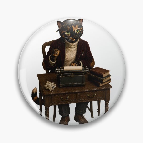 Item preview, Frida the Tortoiseshell Cat Writer – Vintage Literary Typewriter Illustration designed and sold by Martin's_Design.