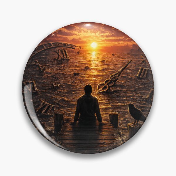 Item preview, Watching Time Roll Away – Melancholy Surreal Dock Artwork designed and sold by DravensApparel.