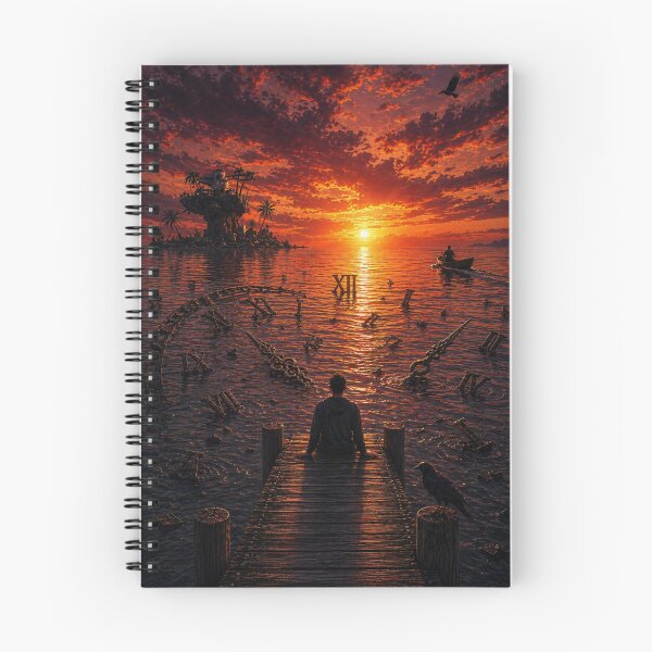 Item preview, Watching Time Roll Away – Melancholy Surreal Dock Artwork designed and sold by DravensApparel.
