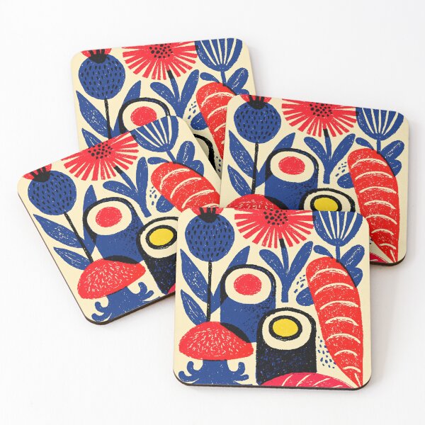 Item preview, Block Printed Sushi Rolls designed and sold by Retro Type.