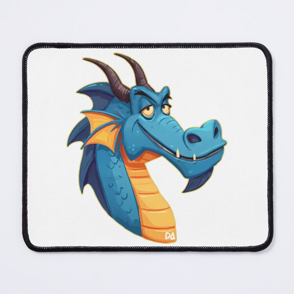 Item preview, Cool Blue Dragon Mascot Funny Mythical Creature Cartoon Design designed and sold by DesignArtist.ia.