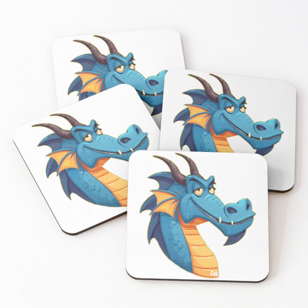 Item preview, Cool Blue Dragon Mascot Funny Mythical Creature Cartoon Design designed and sold by DesignArtist.ia.