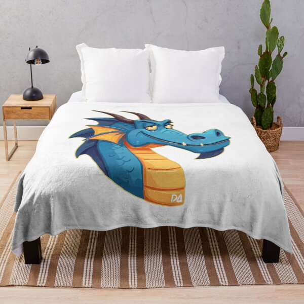 Item preview, Cool Blue Dragon Mascot Funny Mythical Creature Cartoon Design designed and sold by DesignArtist.ia.