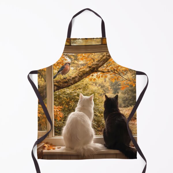 Item preview, Two Cats Watching Autumn Scene designed and sold by cuprum.