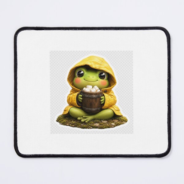 Item preview, Cozy Frog Sticker | Cute Frog in Yellow Raincoat Hot Cocoa Marshmallow | Cottagecore Aesthetic | Waterproof Vinyl Die-Cut Sticker | Laptop Water Bottle Sticker designed and sold by Quorvex Studio.