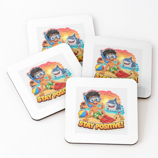Item preview, Stay Positive Sticker | Cute Snorkeling Boy Shark Beach  Summer Fun | Motivational Kids Sticker | Waterproof Vinyl  Die-Cut | Laptop Water Bottle School Bag designed and sold by Quorvex Studio.
