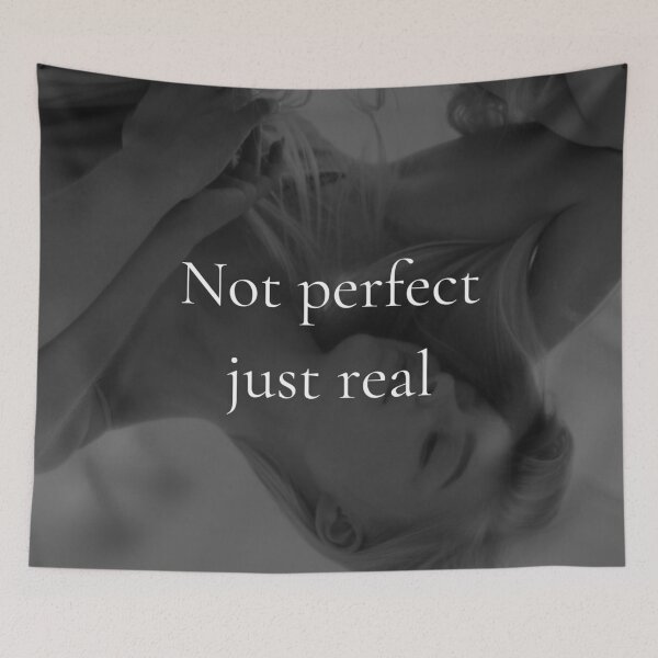 Item preview, Not Perfect, Just Real Quote | Soft Girl Aesthetic Mirror Art designed and sold by Ve state official.