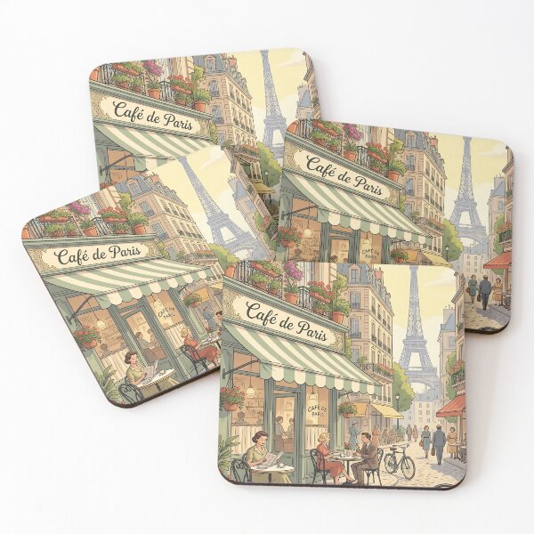 Item preview, Charming Paris Café Street Vintage Illustration designed and sold by Koalangel.