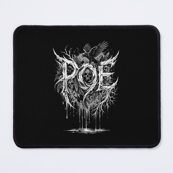 Item preview, POE Raven Skull Thorn Gothic Horror Lettering Design designed and sold by Fenay Designs.