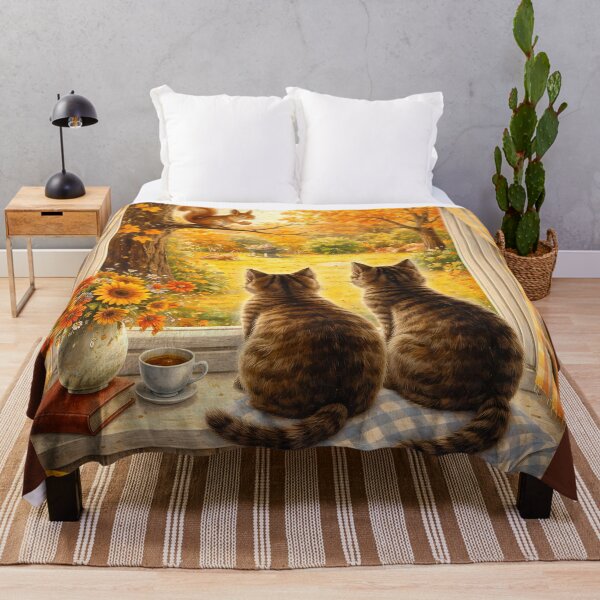Item preview, Cats Watching a Squirrel in Autumn designed and sold by cuprum.