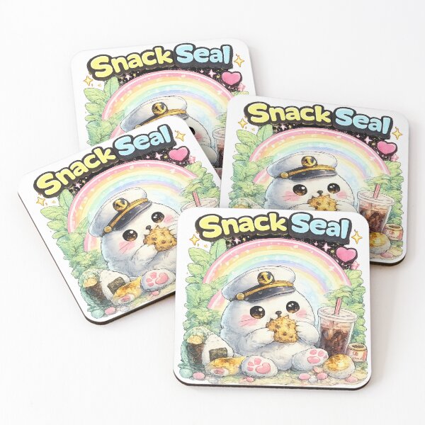 Item preview, Snack Seal Captain – Cute Kawaii Seal with Snacks designed and sold by Clothes With Smiling Animals Walt Gral.