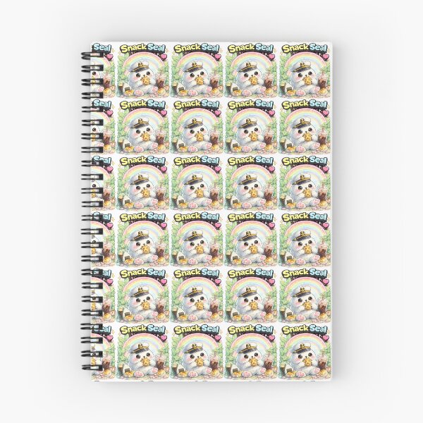 Aperçu de l'œuvre Capitaine Phoque Snack – Un phoque mignon et kawaii avec des friandises créée et vendue par Clothes With Smiling Animals Walt Gral.