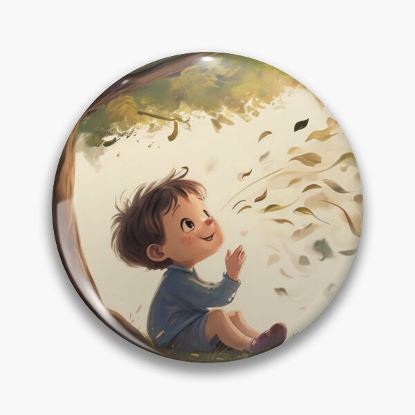 Item preview, Child Under the Tree With Falling Leaves designed and sold by digitalvibe4u.