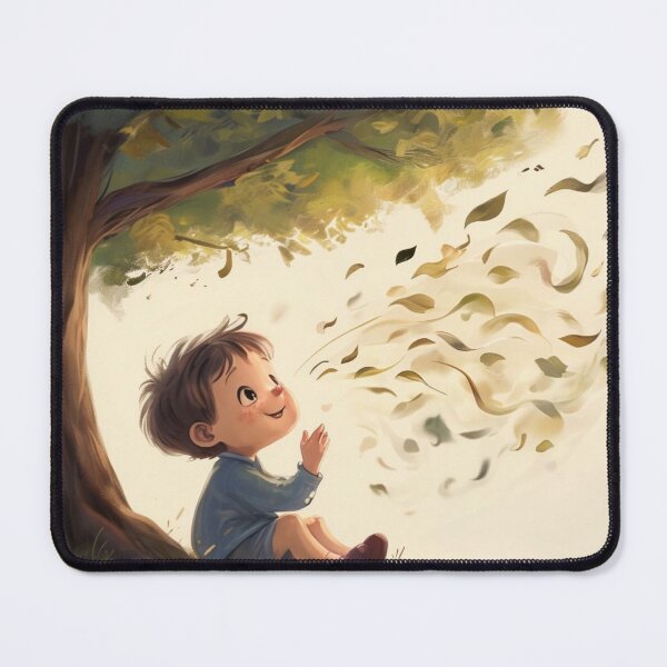 Item preview, Child Under the Tree With Falling Leaves designed and sold by digitalvibe4u.