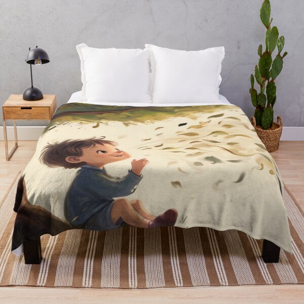 Item preview, Child Under the Tree With Falling Leaves designed and sold by digitalvibe4u.