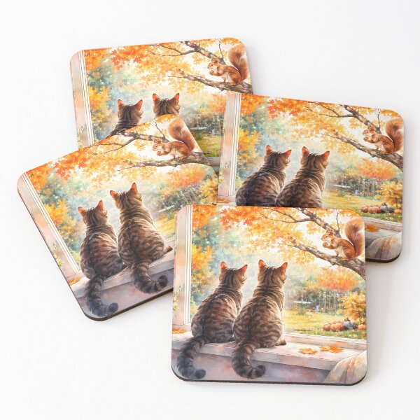 Item preview, Cats Watching a Squirrel designed and sold by cuprum.