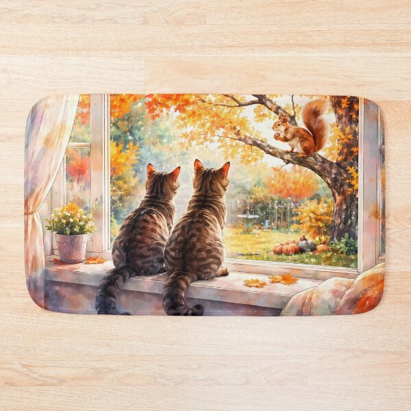 Item preview, Cats Watching a Squirrel designed and sold by cuprum.