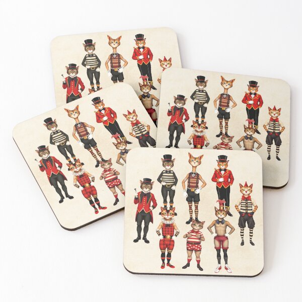 Item preview, Anthropomorphic Circus Cats | Gift for Circus Lover designed and sold by UnhingedBird.