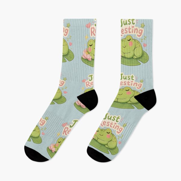 Item preview, Just Resting Cute Sleeping Frog Kawaii Relaxing Design designed and sold by Tidarat-27.