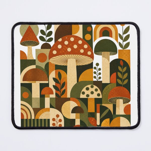 Item preview, Geometric Retro Mushroom Collage | Mid Century Mushroom Shapes designed and sold by Galskap.