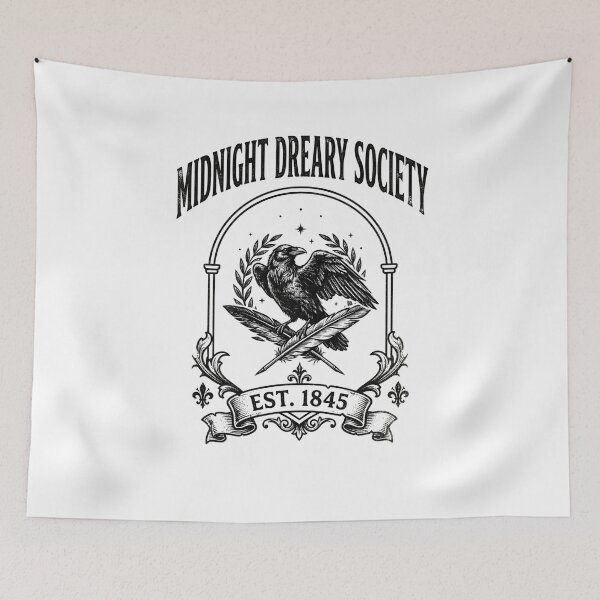 Item preview, Midnight Dreary Society Est 1845 Raven Gothic Literary Design designed and sold by Fenay Designs.