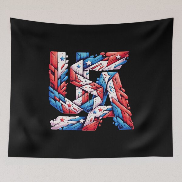 Item preview,  American Flag USA 4th of July Graphic T-Shirt – Artistic Design with a Cubist  Gift designed and sold by maxiprom.