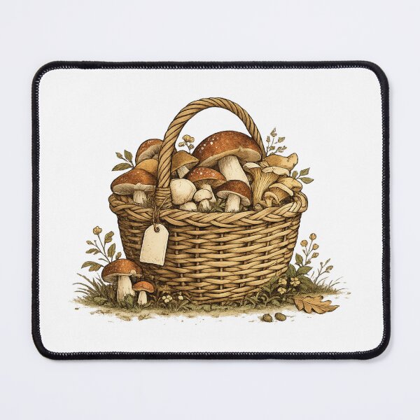 Item preview, Vintage Mushroom Harvest Basket | Retro Woodland Mushroom Basket designed and sold by Galskap.
