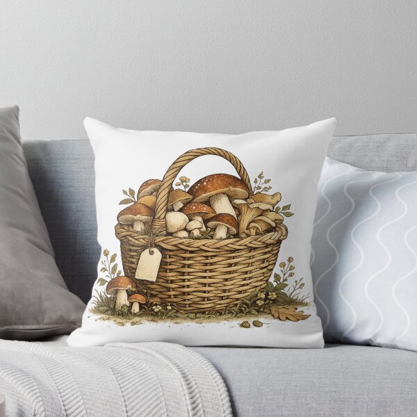 Item preview, Vintage Mushroom Harvest Basket | Retro Woodland Mushroom Basket designed and sold by Galskap.