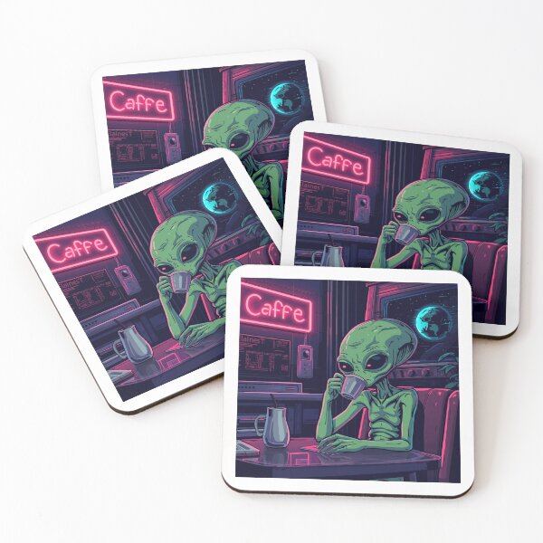 Item preview, Sleepy Alien Café – LoFi Space Coffee Vibes designed and sold by Concrete Calm.