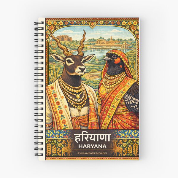 Item preview, Haryana T-Shirt | Heritage Blackbuck & Black Francolin Art | IndianStateChronicles designed and sold by freezed-frames.