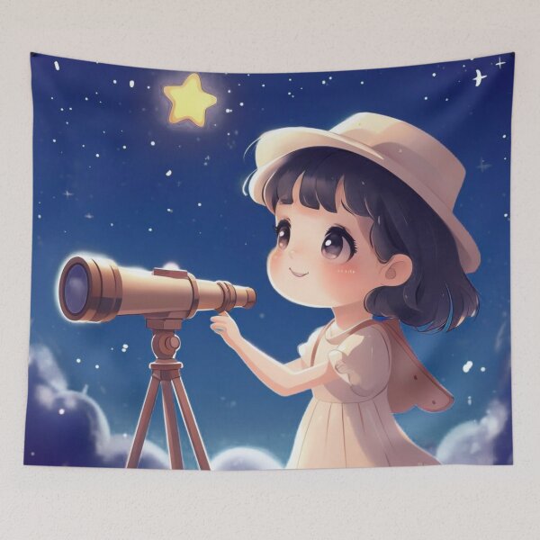 Item preview, Child Reaching for the Stars - Dreamy Night Sky Illustration designed and sold by digitalvibe4u.